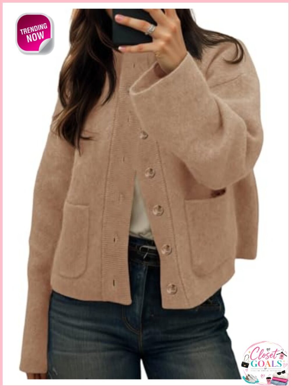 Chunky Knit Cardigan Sweater Button Down Open Front Jacket